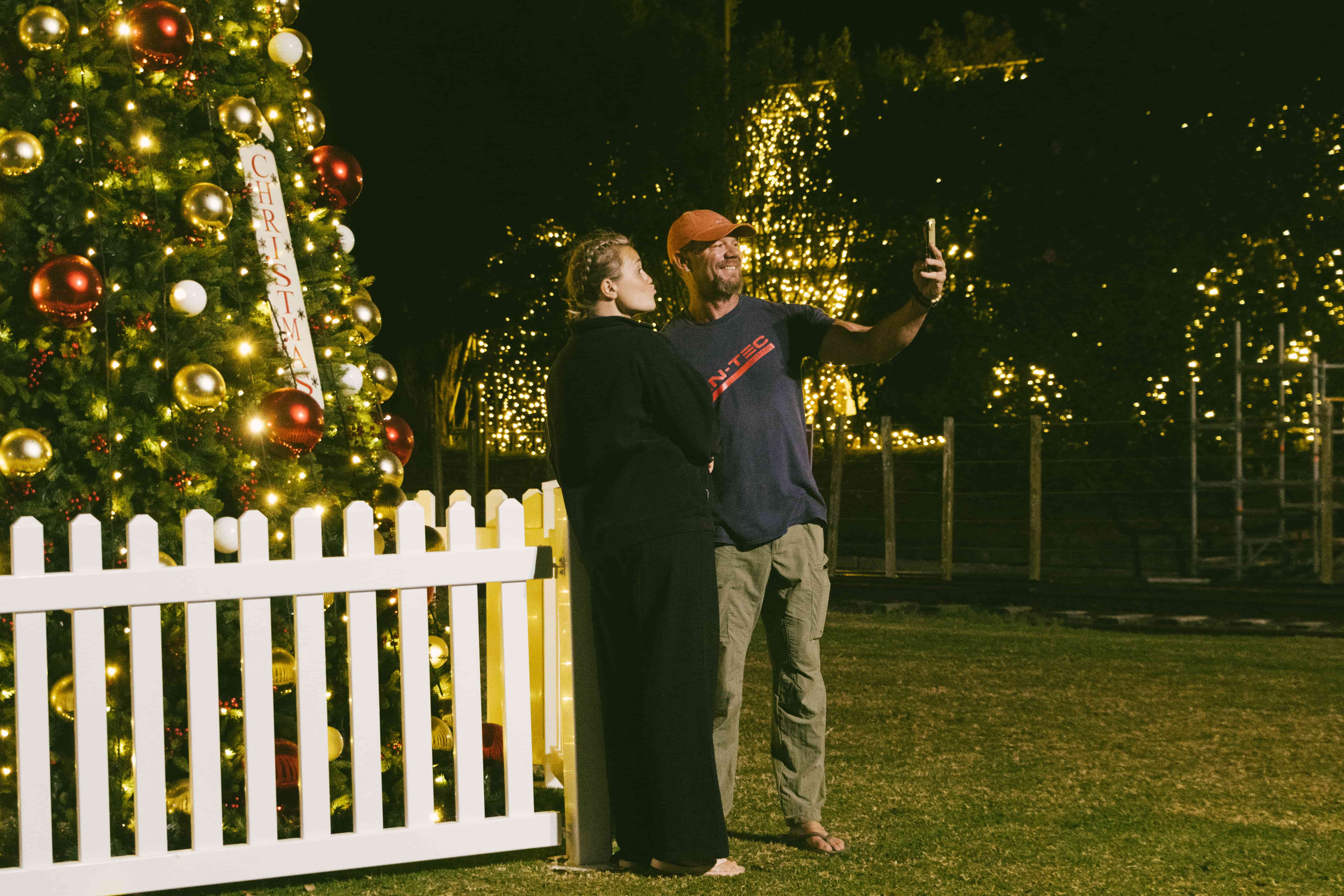 Visitors enjoying Christmas Lights at Glenbrook Vintage Railway